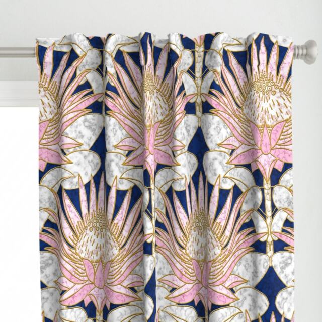Blush Deco Floral Curtain Panel - Art Large Scale Marble Pink Flower Custom By Helenpdesigns - image 1