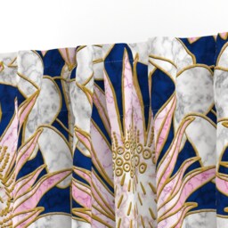 Blush Deco Floral Curtain Panel - Art Large Scale Marble Pink Flower Custom By Helenpdesigns - thumbnail 3