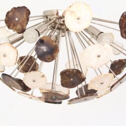 Agate Sputnik Ceiling Light, Brass Flush Mount Lamp, 5 Bulbs - thumbnail 3