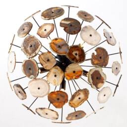 Agate Sputnik Ceiling Light, Brass Flush Mount Lamp, 5 Bulbs - thumbnail 2