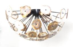 Agate Sputnik Ceiling Light, Brass Flush Mount Lamp, 5 Bulbs