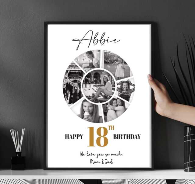 Personalised 18Th Birthday Photo Gift Print, Eighteenth Keepsake For Son Daughter, Wall Art - image 1