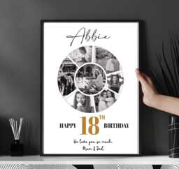 Personalised 18Th Birthday Photo Gift Print, Eighteenth Keepsake For Son Daughter, Wall Art - thumbnail 1