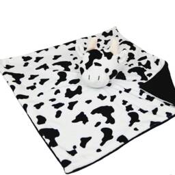 Personalised Baby Comforter Blankie. Cow Personalized Stuffie Blanket, Embroidered Gift For Baby - thumbnail 3