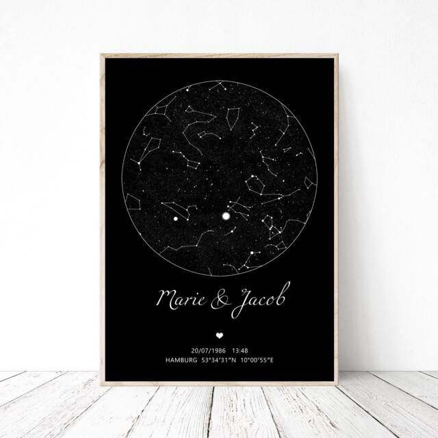 Printed Custom Stars Map Of Sky Gift For Kids New Born Father Mother Anniversary Idea Personalized Night Constellation Print Poster Posters - image 1