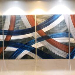 Abstract Metal Wall Art Sculpture - Modern 3D Painting, Indoor Outdoor Decor - thumbnail 2