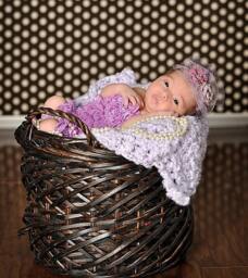 Lavender Cloud Newborn Baby Blanket Photo Prop - thumbnail 2