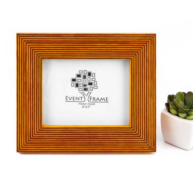 Yellow Wood Picture Frame Rustic Birch Photo Frame, Handmade - image 1