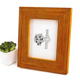 Yellow Wood Picture Frame Rustic Birch Photo Frame, Handmade - thumbnail 2