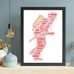 Personalised Firefighters Word Art - Custom Fireman Typography Print, Hero Retirement Gift, Framed Silhouette Decor - thumbnail 3