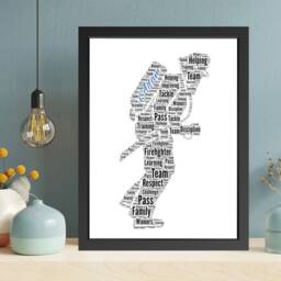 Personalised Firefighters Word Art - Custom Fireman Typography Print, Hero Retirement Gift, Framed Silhouette Decor - thumbnail 1