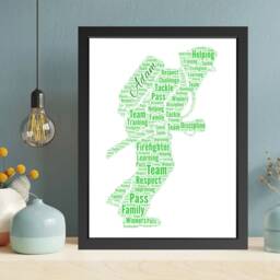 Personalised Firefighters Word Art - Custom Fireman Typography Print, Hero Retirement Gift, Framed Silhouette Decor - thumbnail 2