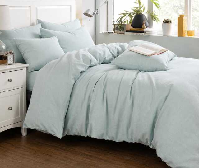 Mist Ocean Linen Duvet Cover, Soft Washed Natural Bedding, Coastal Beach Style, All Sizes, Custom Size - image 1