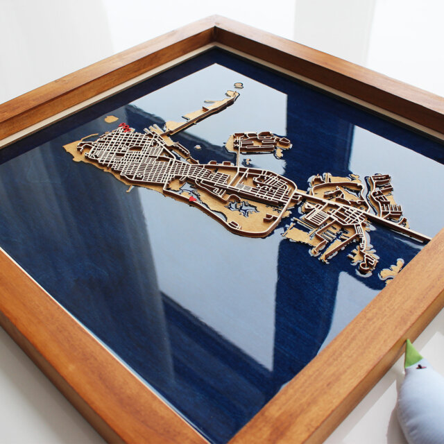 Custom Wood City Map Epoxy Resin 3D Minimalist Wall Art - image 1