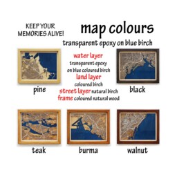 Custom Wood City Map Epoxy Resin 3D Minimalist Wall Art - thumbnail 3