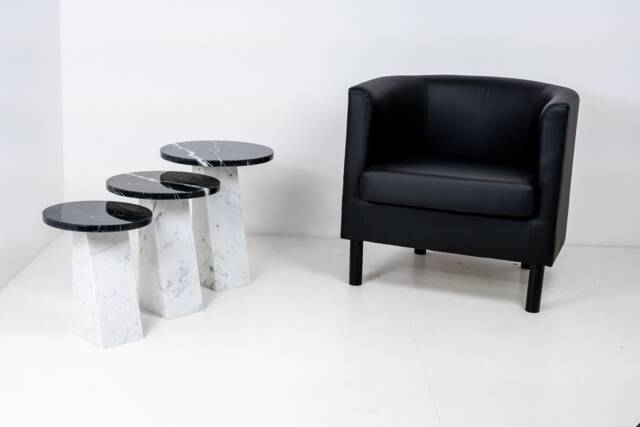 Luxury Coffee Tables in White Carrara Marble & Black Marquinia - Ardema Design - image 1
