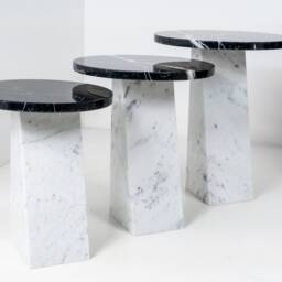 Luxury Coffee Tables in White Carrara Marble & Black Marquinia - Ardema Design - thumbnail 3