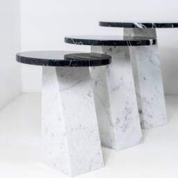 Luxury Coffee Tables in White Carrara Marble & Black Marquinia - Ardema Design - thumbnail 4
