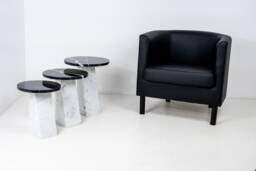 Luxury Coffee Tables in White Carrara Marble & Black Marquinia - Ardema Design - thumbnail 1