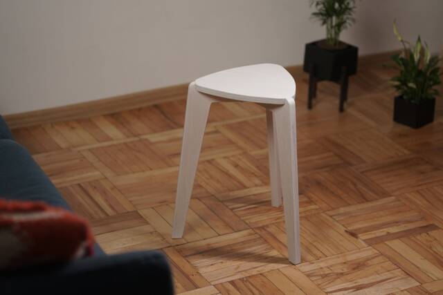 Three Legs Stool in White , Wooden Stools For Adults & Children - image 1