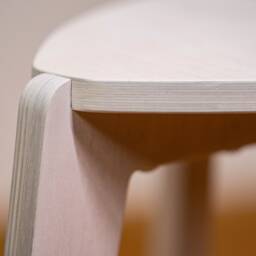 Three Legs Stool in White , Wooden Stools For Adults & Children - thumbnail 2