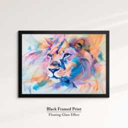 Lion Abstract Pastel Oil Painting Framed Print & Canvas Large Luxury Animal Wall Art Poster Home Decor Interior Lover Gifts - thumbnail 2