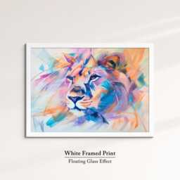 Lion Abstract Pastel Oil Painting Framed Print & Canvas Large Luxury Animal Wall Art Poster Home Decor Interior Lover Gifts - thumbnail 3