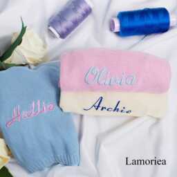 Personalized Baby Blanket, Embroidered Name Custom Kids Newborn Blankets, Shower Gift - thumbnail 3