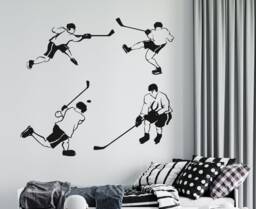 Ice Hockey Player Wall Decal Sports Decor 4391 - thumbnail 1