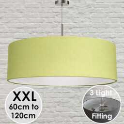 Extra Large Pear Green Ceiling Light - Oversized Drum Pendant 60-120cm - Modern Statement Lighting