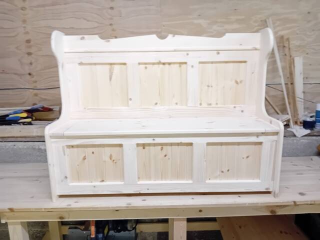 120cm Wide Childrens Monks Bench, Storage Bench, Shoe Bench, Toy Storage, Any Size Made. Delivery Cost Shown On The 2nd Photo - image 1