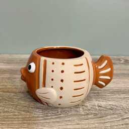 Ceramic Orange Fish Indoor Plant Pot Seaside Cosy Home D??cor Marine Ocean Ornamental Planter - thumbnail 3