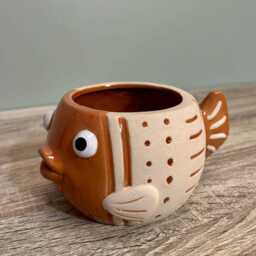 Ceramic Orange Fish Indoor Plant Pot Seaside Cosy Home D??cor Marine Ocean Ornamental Planter - thumbnail 2