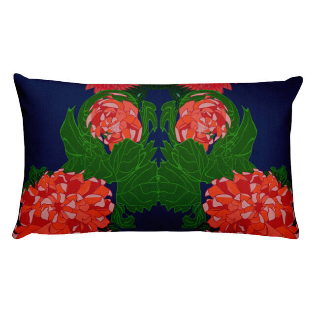 Good Luck Chrysanthemum Rectangular Pillow - image 1