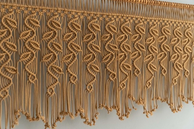 Leaf Curtain Wall Hanger Tapestry, Macrame Boho Curtain, Farmhouse Window Decor, New Home Gift, Headboard D??cor, Gift For Mom C03 - image 1