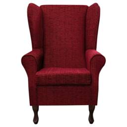 Handmade Red High Back Armchair Fireside Accent Chair, British Made - thumbnail 2
