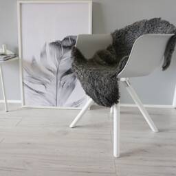 Genuine Swedish Gotland Sheepskin Rug - Soft Curly Wool, Natural Grey Mix - thumbnail 2