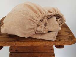 Rust Orange Linen Fitted Sheet Belgian Bedding