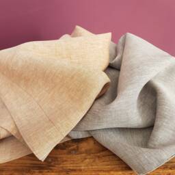 Rust Orange Linen Fitted Sheet Belgian Bedding - thumbnail 2