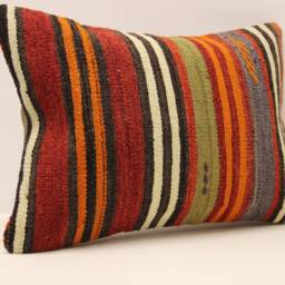 Throw Lumbar Kilim Pillow 14x20 in - 35x50 cm Boho Pillowcover Kilim Cushion Cover Tribal Pillow 4Bef-480 - thumbnail 2