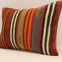 Throw Lumbar Kilim Pillow 14x20 in - 35x50 cm Boho Pillowcover Kilim Cushion Cover Tribal Pillow 4Bef-480 - thumbnail 3