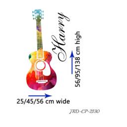 Personalised Guitar Vinyl Wall Decal, Custom Name, Music Room Decor - thumbnail 3