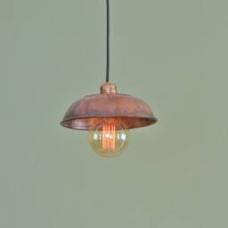 Antique Copper Pendant Light Bath Bowl Hanging Lamp, Kitchen Island Lighting - thumbnail 2