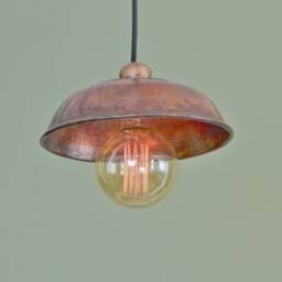 Antique Copper Pendant Light Bath Bowl Hanging Lamp, Kitchen Island Lighting - thumbnail 1