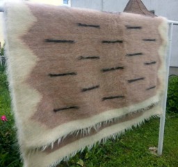 Handmade Wool Blanket Throw Woven Carpathian Hutsul Lizhnyk Rug - thumbnail 1