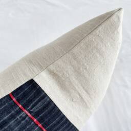 Rustic Hmong Hemp Lumbar Pillow Cover Vintage Textile Art - thumbnail 3