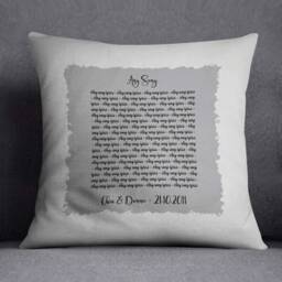 Personalised Song Lyric Cushion - Wedding Anniversary Gift Throw Pillow - thumbnail 2