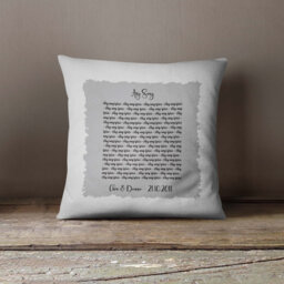 Personalised Song Lyric Cushion - Wedding Anniversary Gift Throw Pillow - thumbnail 1