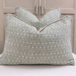 Fermoie Quantock Pale Green Linen Cushion Cover Luxury Designer Pillow - thumbnail 1