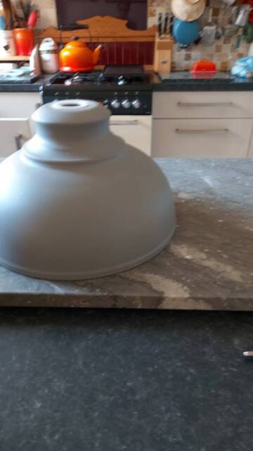 A Retro Industrial Type Lampshade in Matt Grey Metal White Interior - image 1